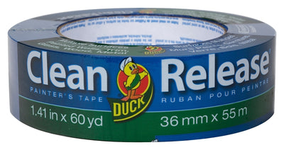 Duck Painter's Tape, 60 yd L, 1.41 in W, Blue