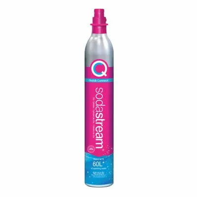 SodaStream CO2 Carbonator Spare Cylinder, 60L Quick Connect Pink 1132250010