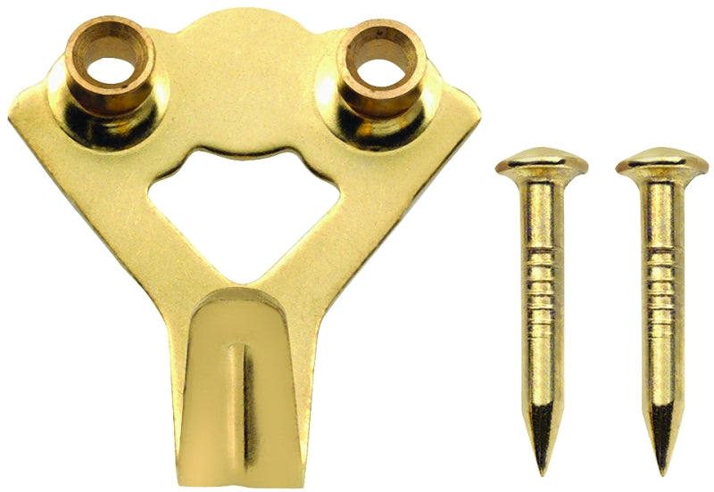 OOK Picture Hanger, 100 lb, Steel, Brass