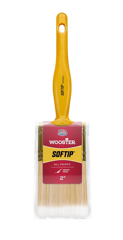 Wooster Paint Brush, 2 in W, 2-7/16 in L Bristle, Nylon/Polyester Bristle, Beaver Tail Handle