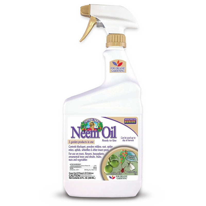 Captain Jack's 0226 Neem Oil, Liquid, Trigger Spray Application, Indoor, Outdoor, 1 qt Bottle