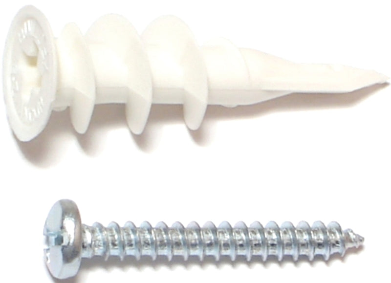 Midwest Fastener Wall Anchor with Screw, #8 Thread, 1-1/4 in L, Plastic