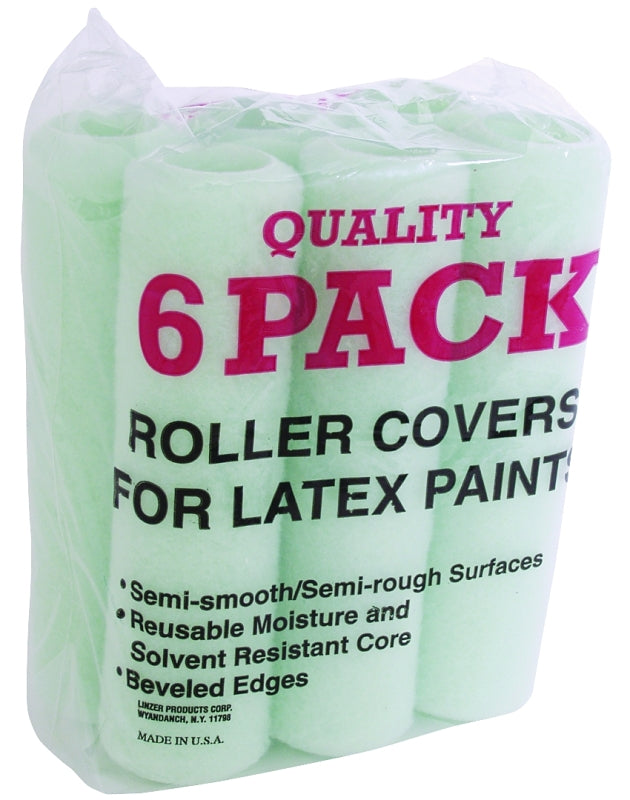 Linzer RC 139 Roller Cover, 3/8 in Thick Nap, 9 in L, Polyester Cover, 12/PK