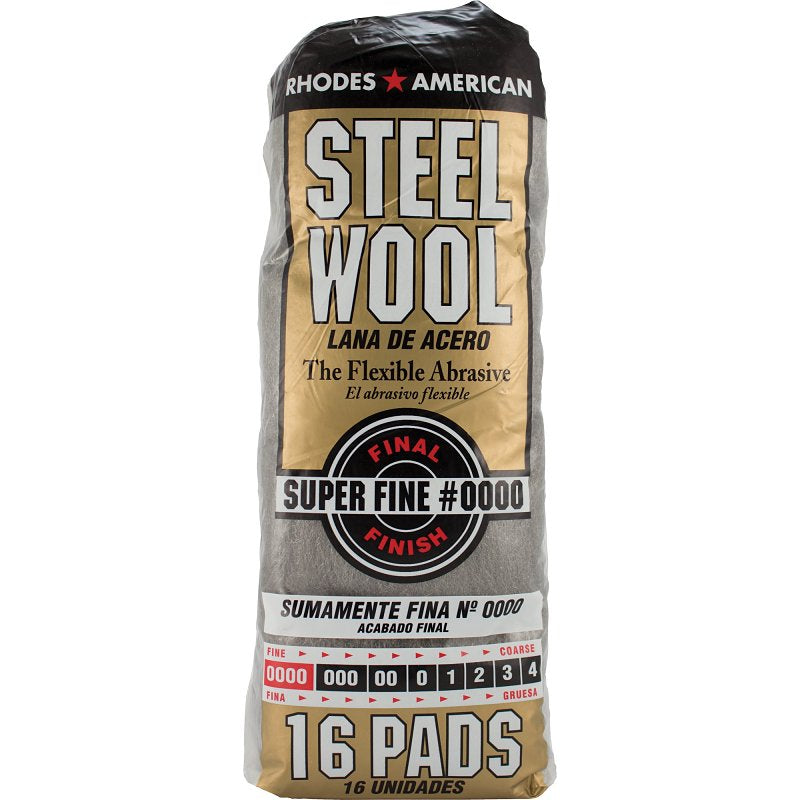 Homax Steel Wool, #0000 Grit, Super Fine, Gray