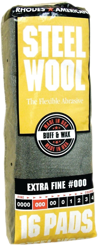Homax Steel Wool, #000 Grit, Extra Fine, Gray