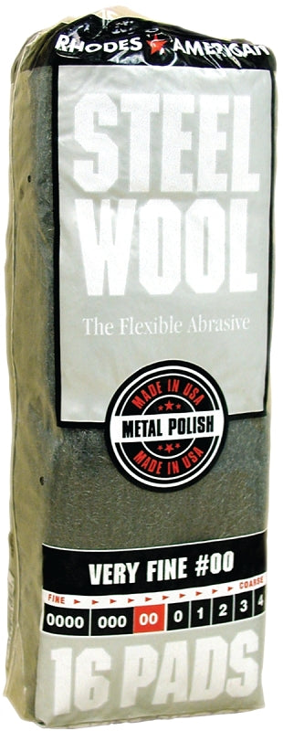 Homax Steel Wool, #00 Grit, Very Fine, Gray