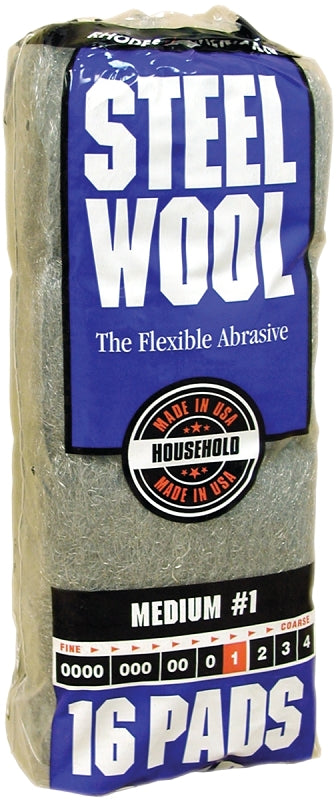 Homax Steel Wool, #1 Grit, Medium, Gray