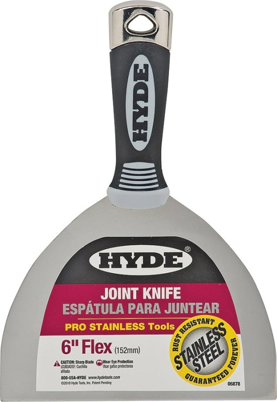 Hyde Pro Stainless 06878 Joint Knife, 6 in W Blade, 4-3/16 in L Blade, Stainless Steel Blade, Flexible Blade