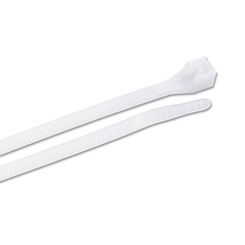 Gardner Bender Cable Tie, 0.22 in Max Bundle Dia, Double-Lock Locking, Nylon, Natural, 6 in L, 100/BAG