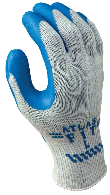 Gray Knit Work Gloves Blue Nitrile dozen