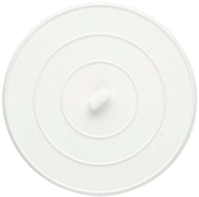 Plumb Pak Flat Suction Sink Stopper, Rubber, White, Polished Chrome