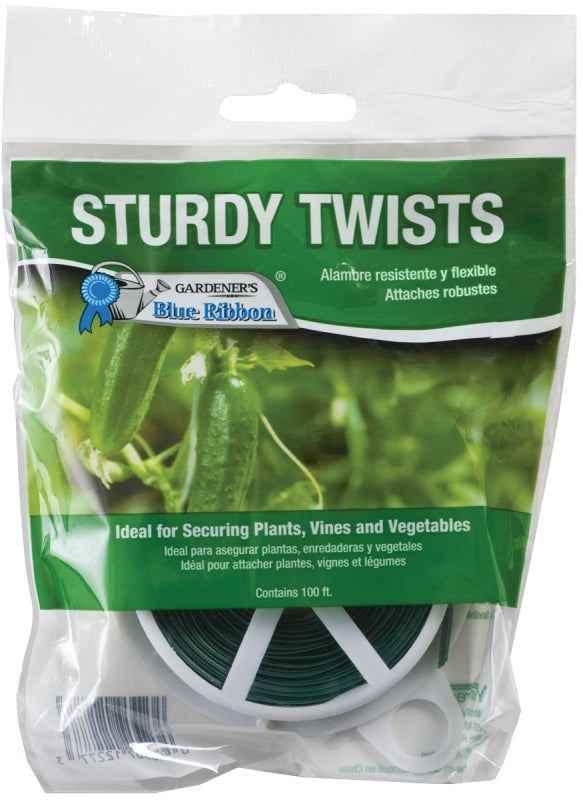 Gardener's Blue Ribbon T001B Twist Plant Tie, 100 ft L, Plastic
