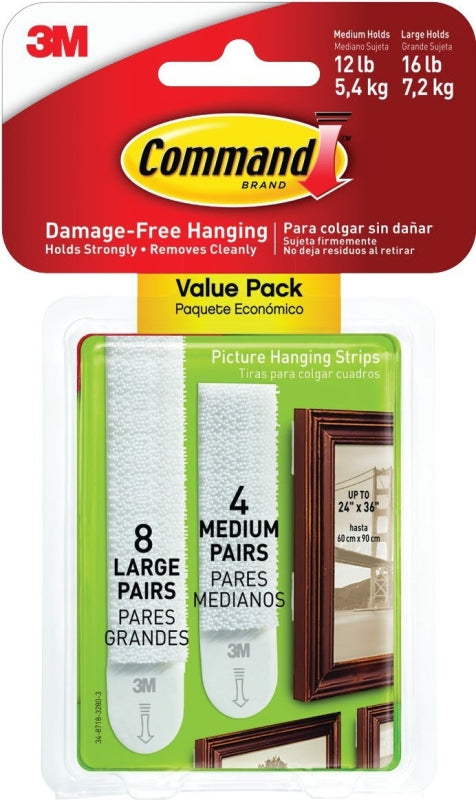 Command 17209ES Picture Hanging Strip, Foam, White