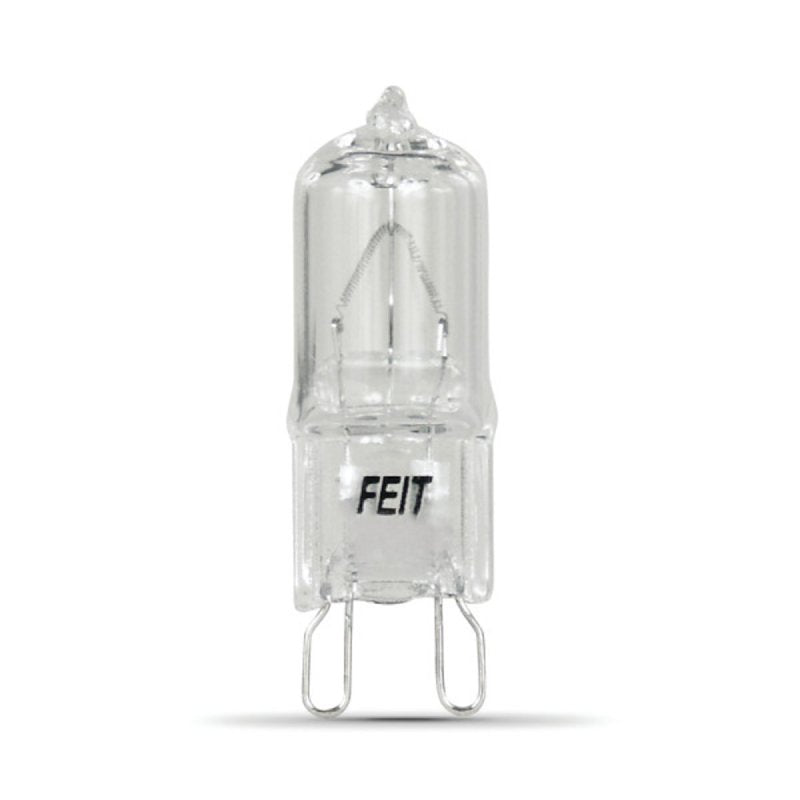 Feit Electric BPQ40/G9 Halogen Bulb, 40 W, G9 Lamp Base, T4 Lamp, 470 Lumens, 3000 K Color Temp, 2000 hr Average Life