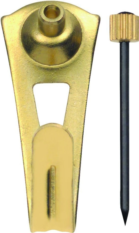 OOK Picture Hanger, 20 lb, Steel, Brass, Gold, 20/PK