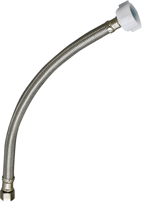 Plumb Pak EZ Series PP23807 Toilet Supply Tube, 16 in L, 3/8 in Inlet, Compression Inlet, 7/8 in Outlet, Ballcock Outlet