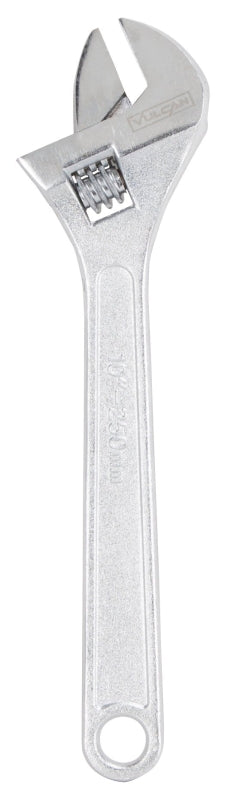 Vulcan Adjustable Wrench, 10 in OAL, Steel, Chrome