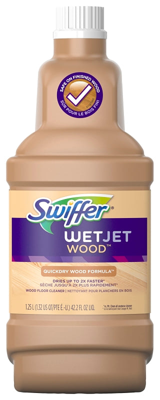Swiffer WetJet 77133 Wood Floor Cleaner Solution Refill, 1.25 L Bottle, Liquid, Fresh, Clear