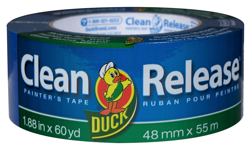 Duck Painter's Tape, 60 yd L, 1.88 in W, Blue