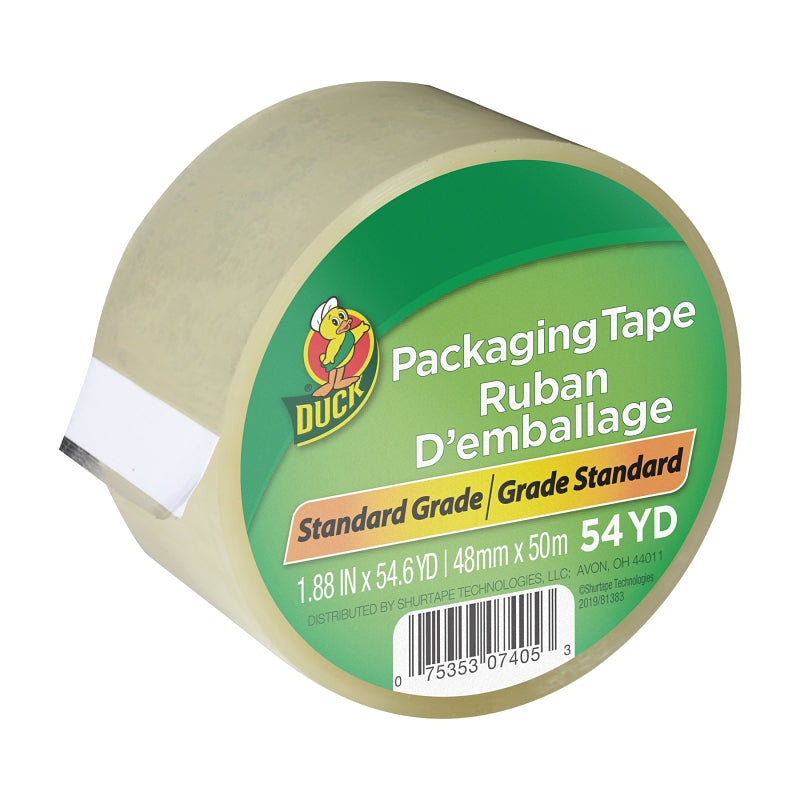 Duck Packaging Tape, 54.6 yd L, 1.88 in W, Clear