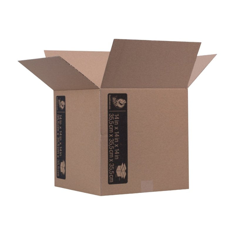 Duck 280349 Kraft Box, 14 in L, 14 in W, 32 lb, Brown