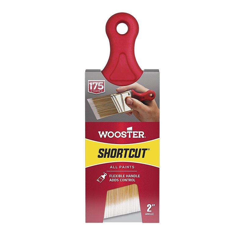 Wooster Q3211-2 Paint Brush, 2 in W, 2-3/16 in L Bristle, Synthetic Fabric Bristle, Sash Handle
