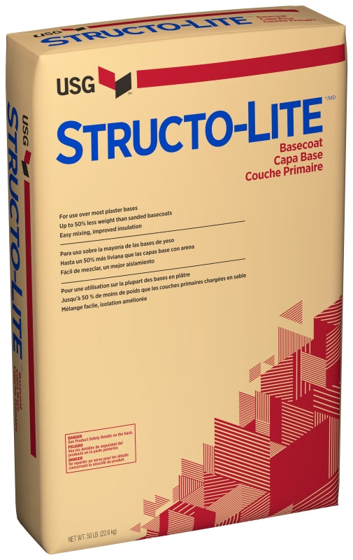 USG STRUCTO-LITE Basecoat Plaster, Powder, Low to No Odor, Off-White, 50 lb Bag