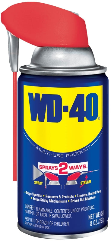 WD-40 SMART STRAW Lubricant, Multi-Purpose, Petroleum Base, Light Amber, 8 oz Aerosol Can, Liquid