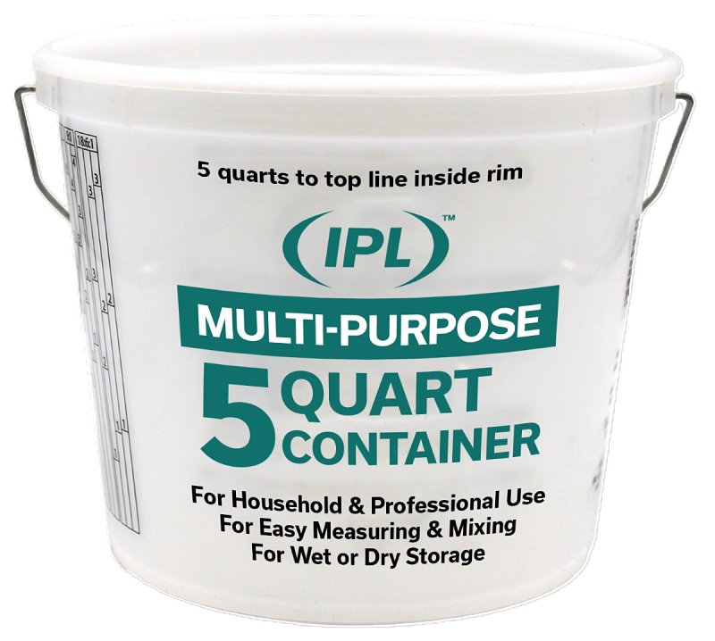 Leaktite-IPL Plastics 1045139 Paint Container, 5 qt Capacity, HDPE, Clear