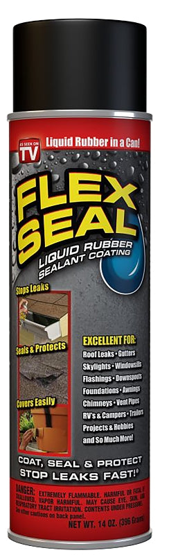 Flex Seal Rubberized Spray Coating, 12 sq-ft Coverage Area, Black, 14 oz Can