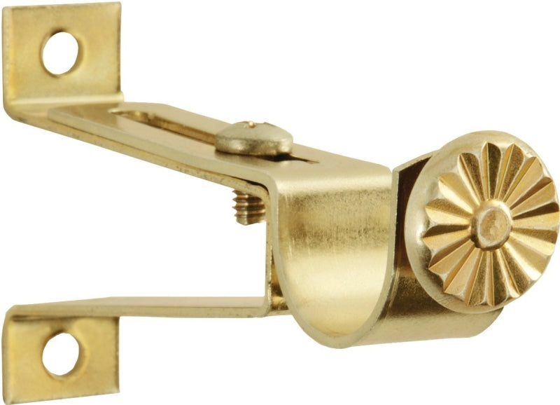 Kenney KN819 Cafe Rod Bracket, Decorative, For: 5/8 in Dia Cafe Rods, Brass