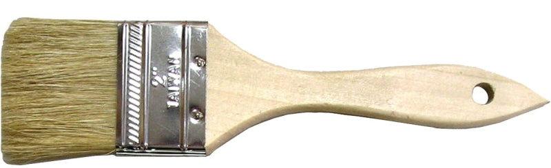ProSource Paint Brush, 2 in W, Chip Brush, White Chinese Bristle Bristle, Plain Grip Handle