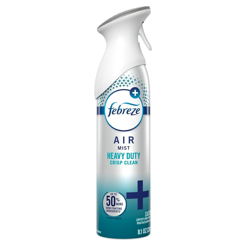 febreze 3077219924 Air Freshener, 8.1 oz Aerosol Can, Crisp Clean