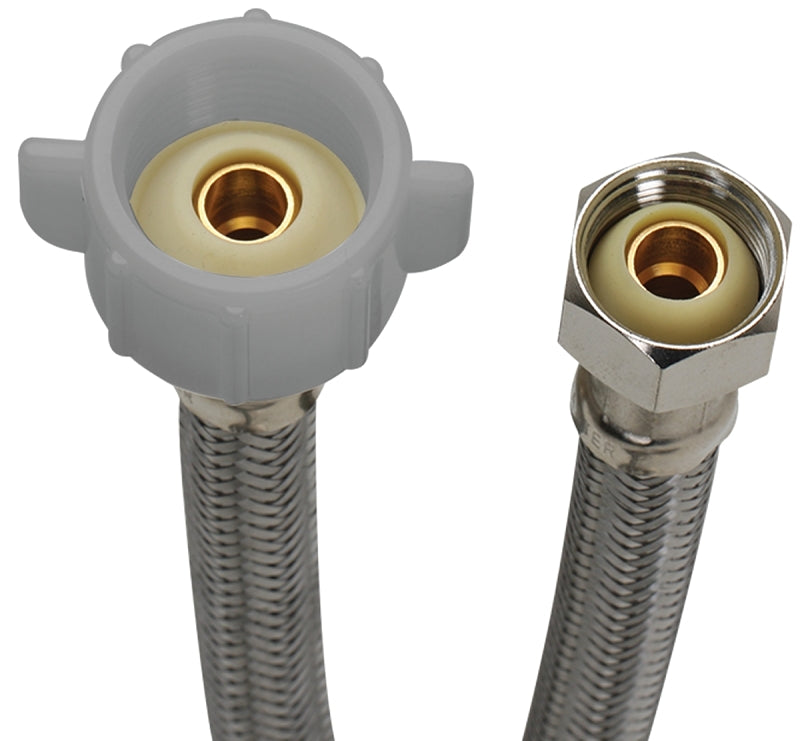 Fluidmaster Toilet Connector, 1/2 in Inlet, Compression Inlet, 7/8 in Outlet, Ballcock Outlet, 16 in L