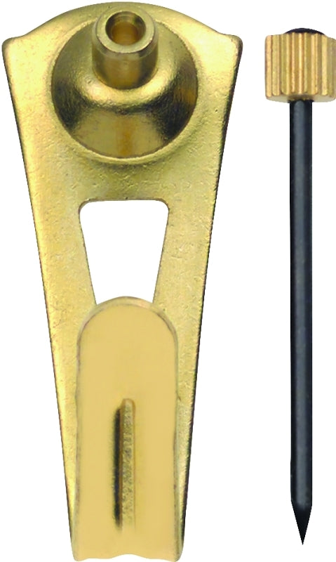 OOK Picture Hanger, 30 lb, Steel, Brass, Gold, 20/PK