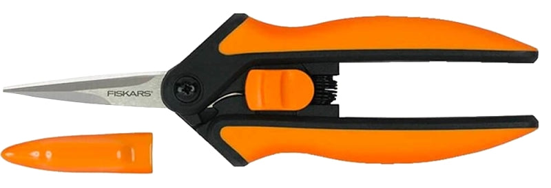 Fiskars 399240-1003 Micro-Tip Pruning, Stainless Steel Blade, Comfort Grip Handle, 6 in OAL