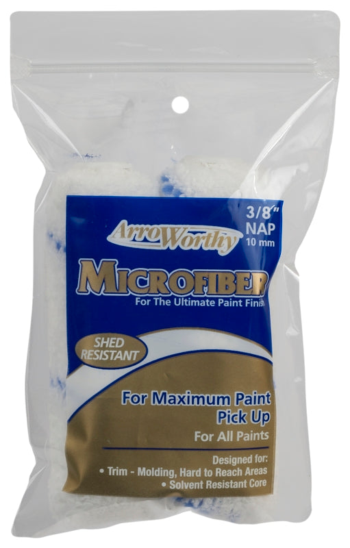 Arroworthy Mini Roller Cover, 3/8 in Thick Nap, 4 in L, Microfiber Cover, 12/PK