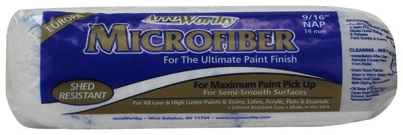 Arroworthy Roller Cover, 9/16 in Thick Nap, 9 in L, Microfiber Cover