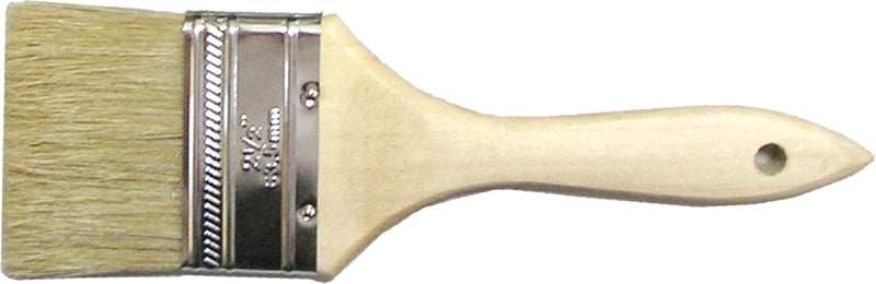 ProSource Paint Brush, 2-1/2 in W, Chip Brush, White Chinese Bristle Bristle, Plain Grip Handle
