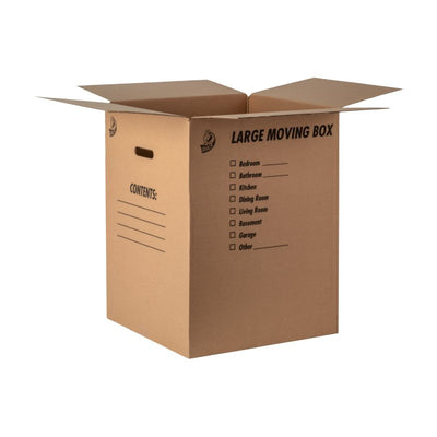Duck 1139734 Kraft Box, 18 in L, 18 in W, 32 lb, Cardboard, Brown