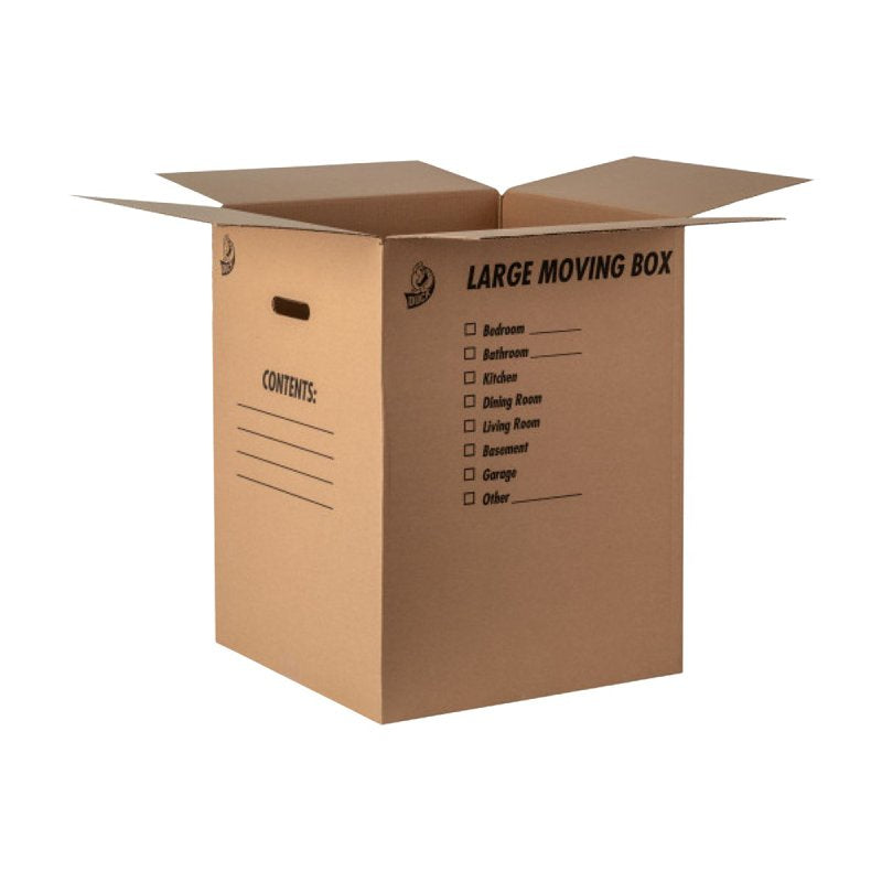 Duck 1139734 Kraft Box, 18 in L, 18 in W, 32 lb, Cardboard, Brown