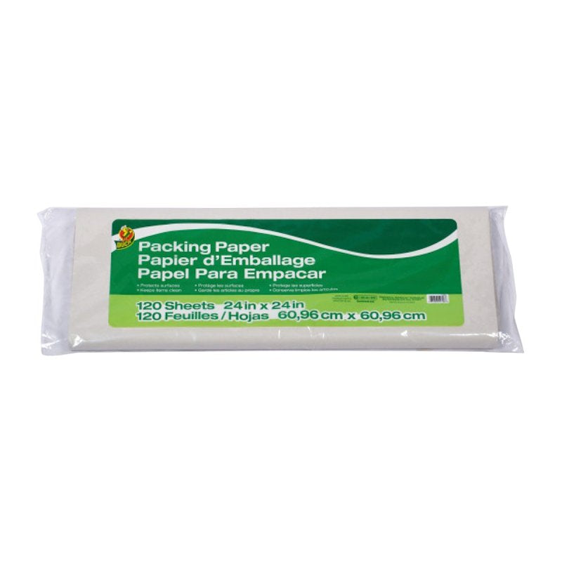 Duck 1139951 Packing Paper, 24 in L, 24 in W, White