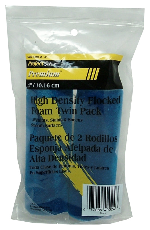 Linzer MR400-2 Roller Cover, 1/8 in Thick Nap, 4 in L, High-Density Flocked Foam Cover