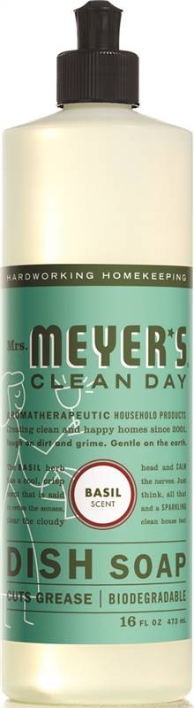 Mrs. Meyer's Clean Day Liquid Dish Soap, Basil, 16 oz