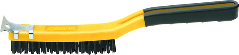 ALLWAY SB319 Wire Brush, Carbon Steel Bristle, Foam Handle, Soft-Grip Handle