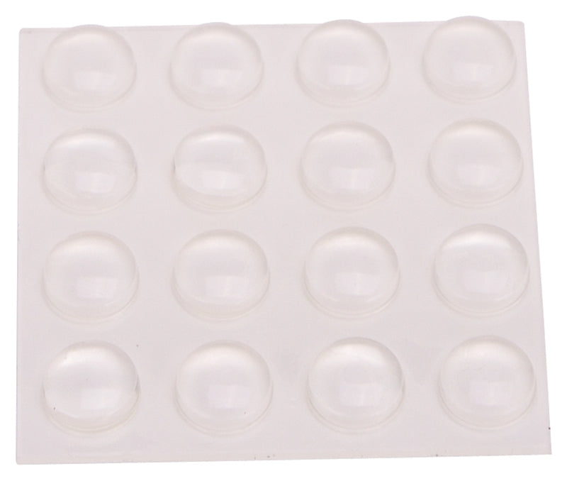 ProSource Furniture Bumper Pad, Polyurethane, Clear, 3/8 in Dia, 5/32 in Thick, Dome