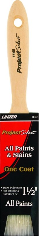 Linzer WC Paint Brush, 1-1/2 in W, 2-1/2 in L Bristle, Varnish Handle