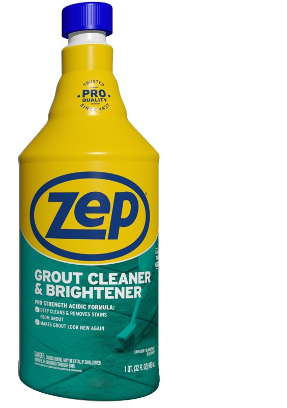 Zep ZU104632 Grout Cleaner and Whitener, 1 qt, Liquid, Characteristic, Light Yellow