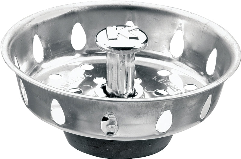 Plumb Pak Basket Strainer with Adjustable Post, 3.3 in Dia, Stainless Steel