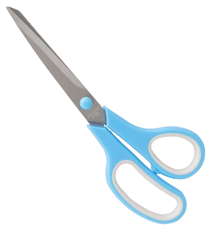 Vulcan Scissor, 8-1/2 in OAL, 4-1/2 in L Cut, Stainless Steel Blade, Comfort-Grip Handle, Blue/Gray Handle
